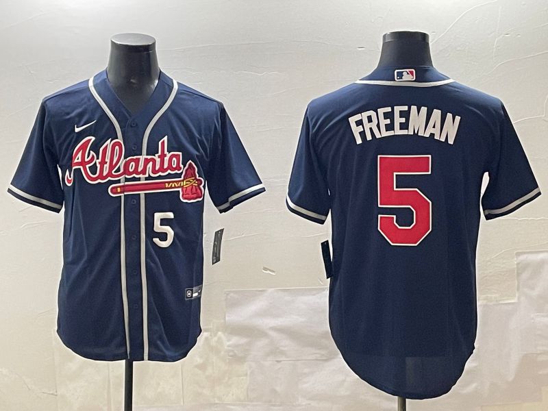Men Atlanta Braves #5 Freeman Blue Game 2025 Nike MLB Jersey style 3